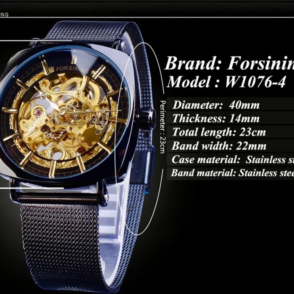 Forsining Skeleton Transparent Mechanical Automat… - image 5